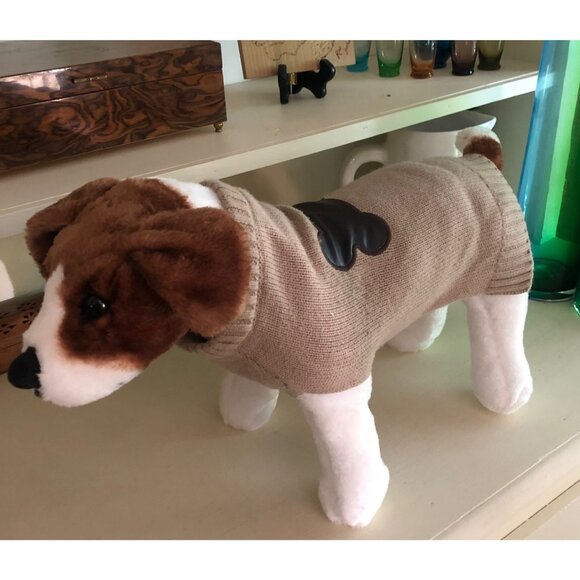 Pet Dog Top Paw Apparel Sweater with Patch Bone Size Medium - Picture 1 of 11